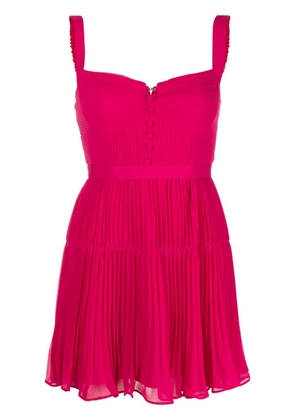 Self-Portrait pleated bustier minidress - Pink