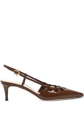 Gianvito Rossi 55mm Eloise cut-out heeled pumps - Brown