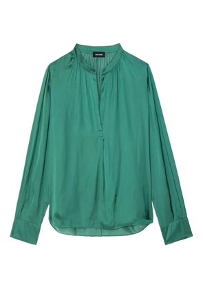 Zadig&Voltaire Tink satin V-neck top - Green