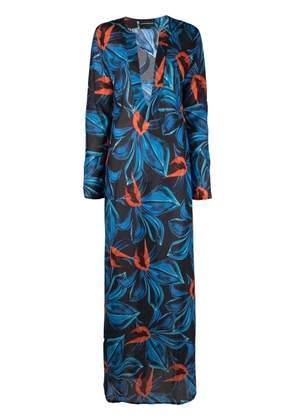 Louisa Ballou all-over abstract-print dress - Black