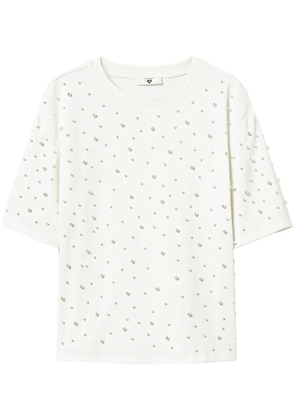 TWINSET pearl-detailing t-shirt - White