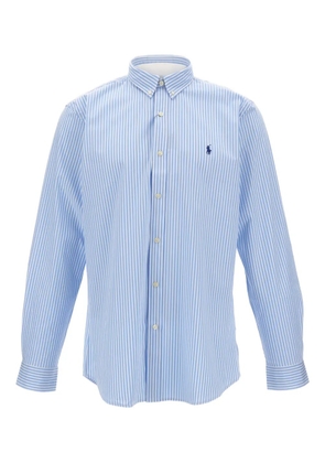 Polo Ralph Lauren striped embroidered-logo shirt - Blue