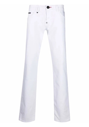 Philipp Plein mid-rise straight-cut jeans - White