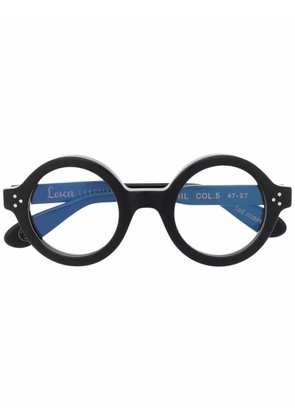 Lesca round-frame glasses - Black