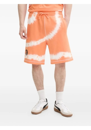 HUGO logo-print tie-dye track shorts - Orange