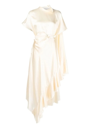 LITKOVSKA asymmetric ruffle-detail dress - Yellow