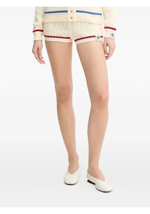 Bally open-knit stripe-detail shorts - Neutrals