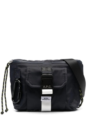 A.P.C. logo-patch belt bag - Blue