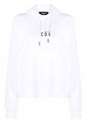 DSQUARED2 logo-print long-sleeved hoodie - White