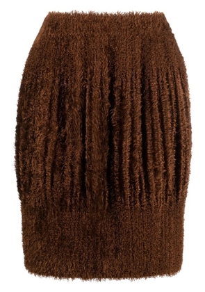 Issey Miyake Pre-Owned 2000s brushed-effect pleated skirt - Brown