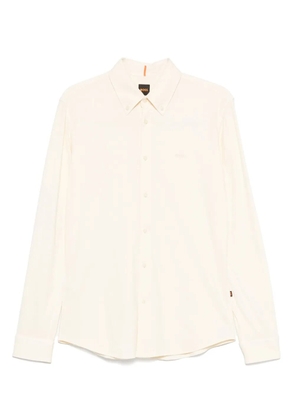 BOSS logo-embroidered cotton shirt - Yellow
