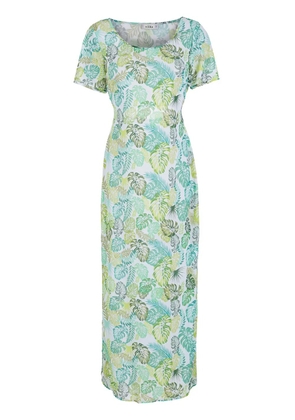 Amir Slama palm leaf print midi dress - Green