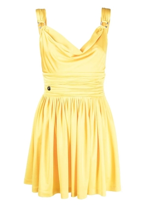 Philipp Plein gathered waist mini dress - Yellow