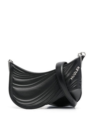Mugler small Spiral Curve 01 embossed crossbody bag - Black