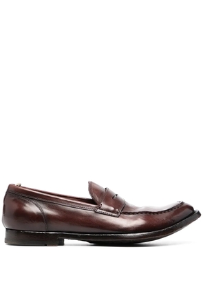 Officine Creative classic polished slip-on loafers - Brown