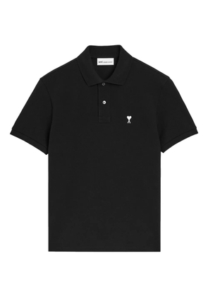 AMI Paris Ami De Coeur logo-embroidery polo shirt - Black