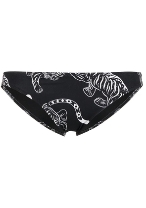 Solid & Striped The Eva tiger-pint bikini bottoms - Black