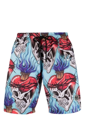 Philipp Plein Love Tattoo swim shorts - Blue