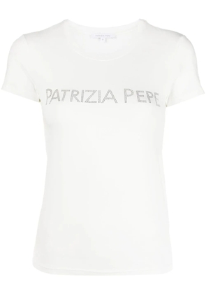 Patrizia Pepe rhinestone-logo T-shirt - White