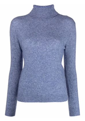 Liska cashmere-silk roll-neck jumper - Blue