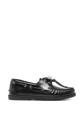 Toga Pulla silver-tone-hardware boat shoes - Black