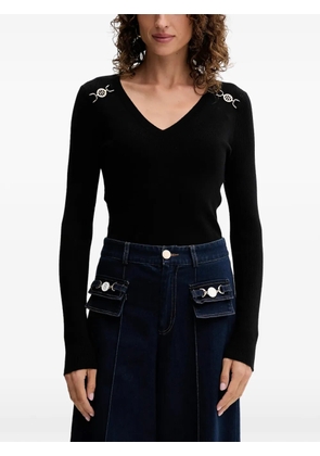 FRACOMINA embellished V-neck knitwear - Black