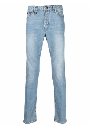 Philipp Plein logo slim-fit jeans - Blue