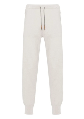 Eleventy drawstring-fastening cashmere track pants - Neutrals