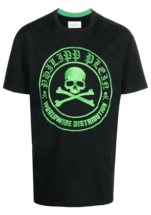 Philipp Plein embroidered-skull detail T-shirt - Black