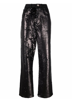Philipp Plein high-waisted sequined jeans - Black