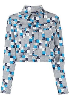 Fiorucci logo cropped jacket - Blue