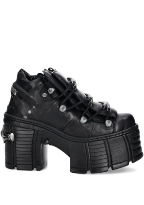 NEW ROCK 120mm M-TM106-C2 buckle-strap platform boots - Black