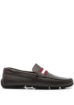 Bally logo-print leather loafers - Brown