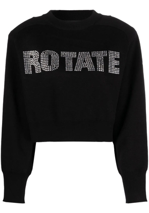 ROTATE BIRGER CHRISTENSEN long sleeves cropped sweatshirt - Black