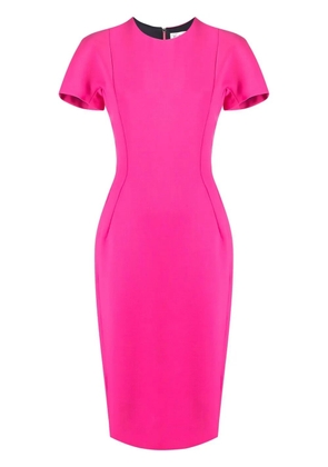 Victoria Beckham short-sleeve tailored midi dress - Pink