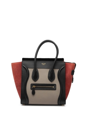 Celine Pre-Owned 2015 Micro Tricolor Leather Luggage Tote handbag - Brown