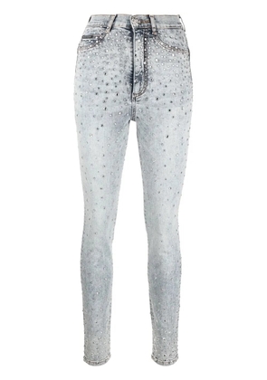 Philipp Plein rhinestone-embellished skinny jeans - Blue