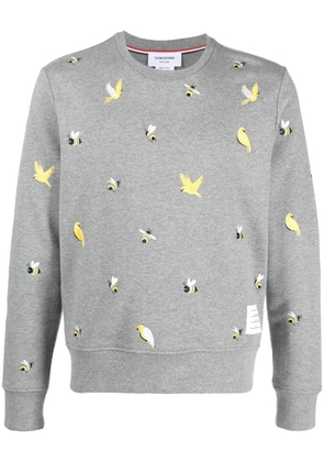 Thom Browne embroidered cotton sweatshirt - Grey