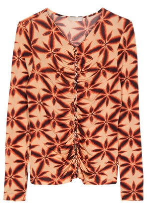 Ulla Johnson braid-detailing floral-print jersey - Brown