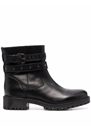 Geox buckled leather boots - Black