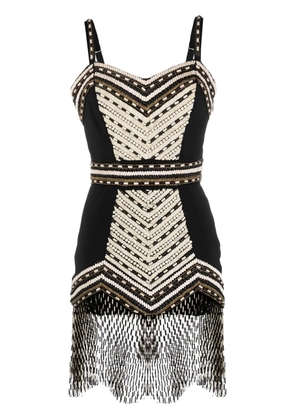 Elisabetta Franchi embellished fringed minidress - Black