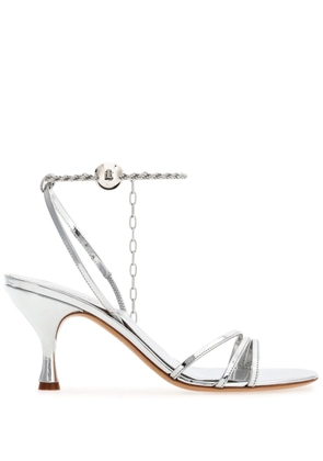 Ferragamo 70mm patent leather strappy sandals - Silver