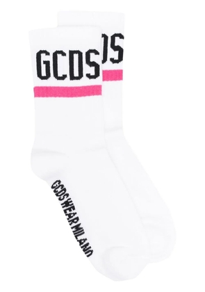GCDS intarsia-knit logo socks - White