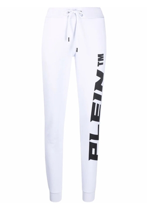 Philipp Plein logo-print cotton joggers - White