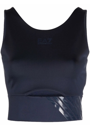 Ea7 Emporio Armani logo-print sports bra - Blue