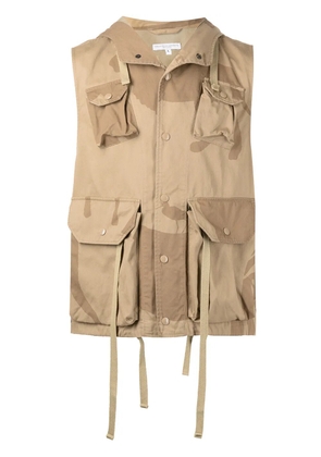 Engineered Garments Field animal-print gilet - Brown