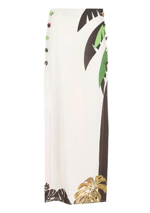 Amir Slama high-waist side-slit skirt - White