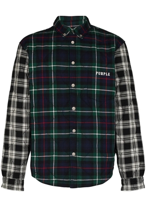 Purple Brand plaid logo quilted shirt - Green