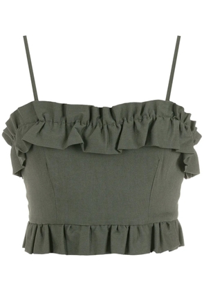 Olympiah ruffle-trim top - Green