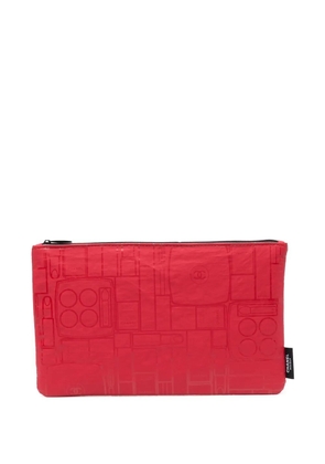 CHANEL Pre-Owned 2000s perfume bottle print clutch - Red